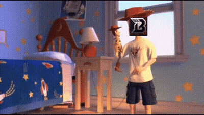 Toy Story Woody Holding Sign Saying YB GIF