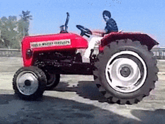 Toy Tractor Getting Bamboozled GIF