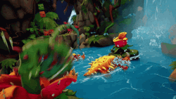 Toy Venus Fly Trap On A River GIF
