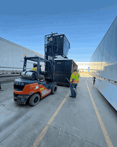 Toyota Forklift Lifting Container GIF