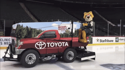 Toyota Truck With Mascot GIF