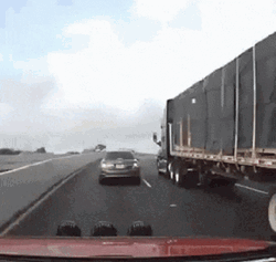 Tractor Trailer Truck Road Mishap GIF