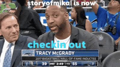 Tracy McGrady Sitting In Stands Watching Basketball GIF