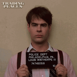 Trading Places Dan Aykroyd Mug Shots GIF