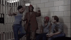 Trading Places Murphy Fighting Stance In Prison GIF
