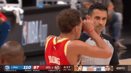 Trae Young Teasing Referee GIF