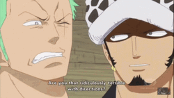 Trafalgar Law Bickering With Roronoa Zoro GIF
