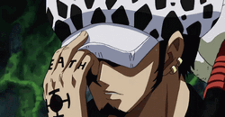 Trafalgar Law Covering Eyes GIF