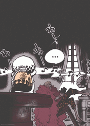Trafalgar Law Den Den Mushi Staring Doflamingo GIF