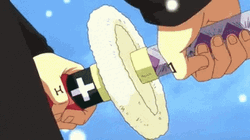 Trafalgar Law Shows Sword On Snowy Weather GIF