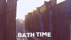 Train Bath Time Passes Through Machine GIF