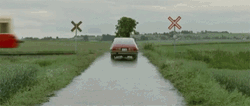 Train Crash The Car While Running GIF