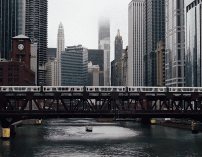 Train Crossing Bridge Over River GIF