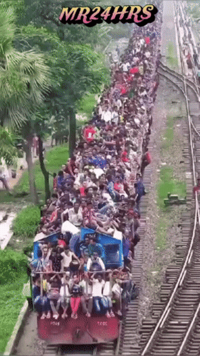 Train Full Of People With Mr24hrs Above GIF