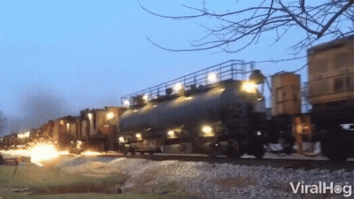 Train Going Down Tracks Viralhog GIF