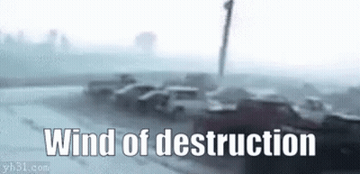 Train In Storm Saying Wind Of Destruction GIF