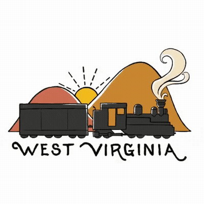 Train In West Virginia With Sun Behind It GIF