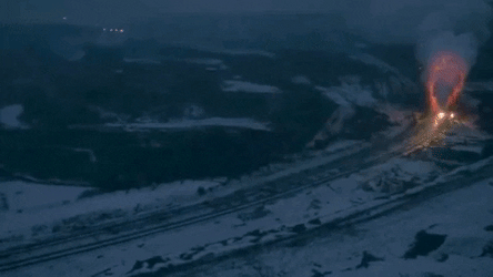 Train On Fire In China GIF