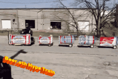 Train With Budweiser Barrels Saying Beer Eth Hype Train GIF