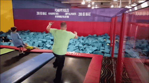 Trampoline With Foam Pit Rules GIF
