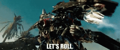 Transformer Says Let's Roll Flying In Air GIF