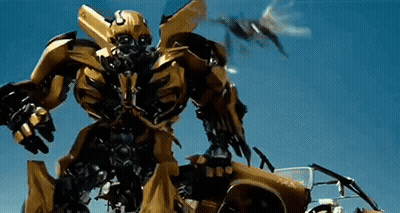 Transformer Standing On Car GIF