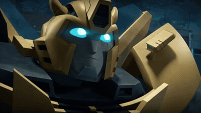 Transformer With Blue Eyes And Horns GIF