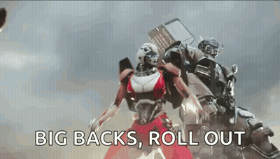 Transformer With Blue Helmet Close Up GIF