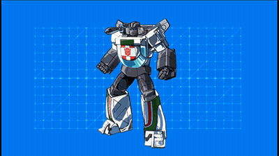 Transformer With Red White And Green Shield On Chest GIF