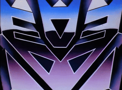 Transformers Logo On Purple And Blue Background GIF