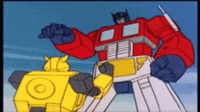 Transformers Optimus Prime And Bumblebee Fighting GIF