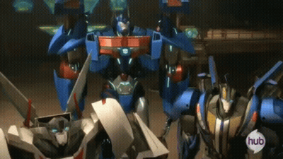 Transformers Standing With Hub Logo GIF