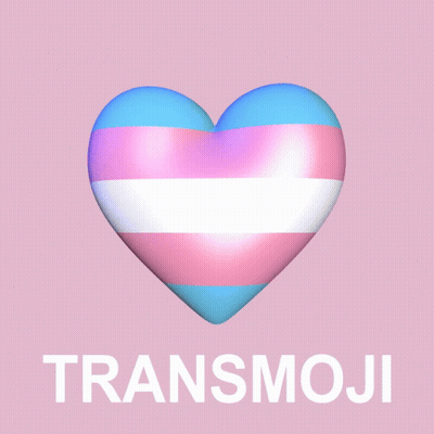 Transgender Flag Heart Saying Transmoji GIF