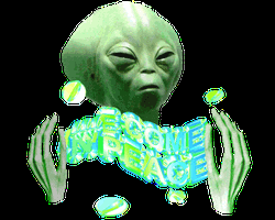 Transparent Anime Alien Welcome In Peace
