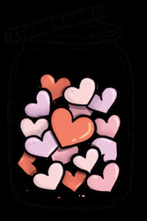Transparent Heart Sticker Hearts Jar Bottle  GIF