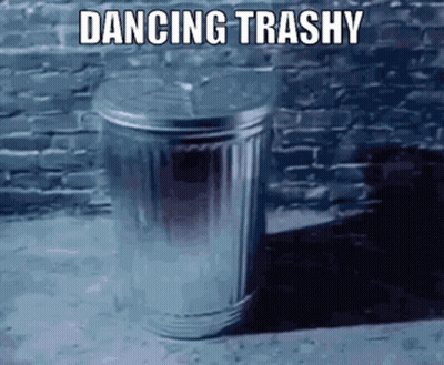 Trash Can Saying Dancing Trashy GIF