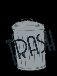 Trash Can Typography Sticker GIF