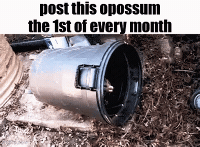 Trash Can With Post This Opossum Text GIF