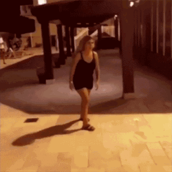 Trash Fail Jump Woman GIF
