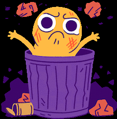 Trash Throw Funny Cartoon GIF