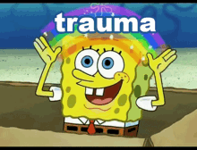 Trauma Spongebob Rainbow Hands Sparkle