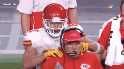 Travis Kelce Massaging Coach GIF