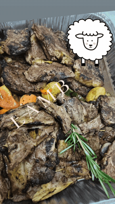Tray Of Meat And Vegetables With Lamb GIF