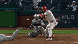 Trea Turner Poweful Smash GIF