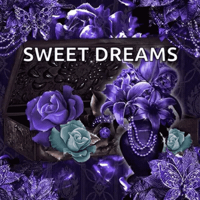 Treasure Chest Filled With Purple Roses And Pearls GIF