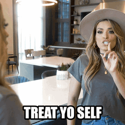 Treat Yo Self Sassy Blonde Girl GIF
