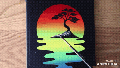 Tree On Small Island Made In Animatica GIF