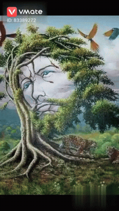 Tree Shaped Like Woman's Face GIF