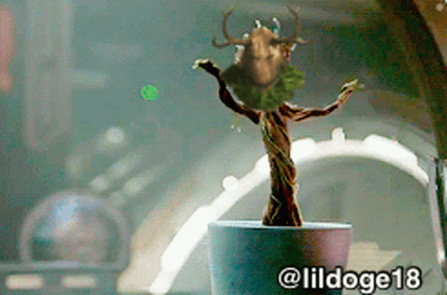 Tree Statue With Deer And @Lildoge18 GIF