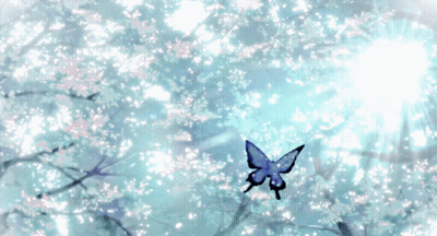 Tree With Flowers And Sun Shining Through GIF